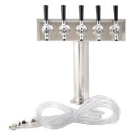 Beverage-Air 406-075A Polished Stainless Steel 5 Tap Beer Tower - 3" Column