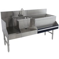 Advance Tabco PRU-19-60R-10 Prestige Series Stainless Steel Uni-Serv Speed Bar with 10-Circuit Cold Plate - 60" x 25" (Right Side Ice Bin)