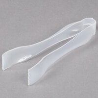 Visions 6" Clear Disposable Plastic Tongs - 6/Pack