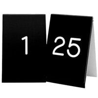 Cal-Mil 271A-2 3 1/2" x 5" Black Engraved Number Table Tents - 1 to 25