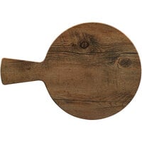 Elite Global Solutions M9RW Fo Bwa 9" Round Faux Driftwood Serving Board with Handle