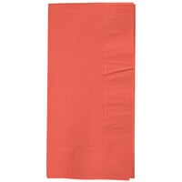 Creative Converting 673146B Coral Orange 1/8 Fold 2-Ply Paper Dinner Napkin - 600/Case
