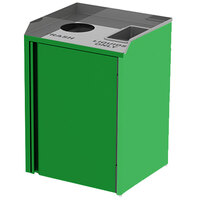 Lakeside 3420G Rectangular Stainless Steel Liquid / Cup Refuse Station with Top Access and Green Laminate Finish - 26 1/2" x 23 1/4" x 34 1/2"