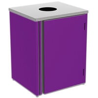 Lakeside 3410P Rectangular Stainless Steel Refuse Station with Top Access and Purple Laminate Finish - 26 1/2" x 23 1/4" x 34 1/2"
