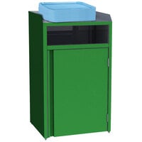 Lakeside 4410G Rectangular Stainless Steel Refuse Station with Front Access and Green Laminate Finish - 26 1/2" x 23 1/4" x 45 1/2"