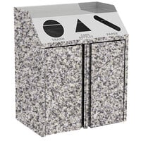 Lakeside 4415GS Stainless Steel Rectangular Refuse / Recycle / Paper Station with Front Access and Gray Sand Laminate Finish - 37 1/2" x 23 1/4" x 45 1/2"