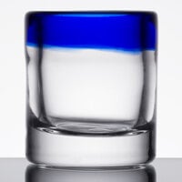 Libbey 92311 Aruba 2.5 oz. Customizable Shot Glass with Cobalt Blue Rim - 24/Case