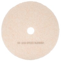 3M 3200 TopLine Speed 27" White / Amber Burnishing Floor Pad - 5/Case