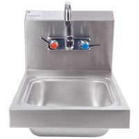 Advance Tabco 7-PS-23 Space Saving Hand Sink with Splash Mount Faucet - 12" x 16"