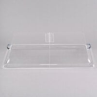 Cal-Mil 334-12 Clear Standard Rectangular Bakery Tray Cover with Center Hinge - 12" x 18" x 4"