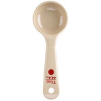 Carlisle 432206 Measure Misers 1.5 oz. Beige and Red Color Coding Polycarbonate Short Handle Solid Portion Spoon