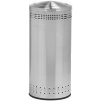 Commercial Zone 781429 Precision 25 Gallon Imprinted Stainless Steel Round Trash Receptacle and Swivel Lid Set