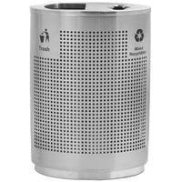 Commercial Zone 782429 Precision 40 Gallon Round Grand Recycler Stainless Steel Trash / Recycling Receptacle