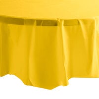 Creative Converting 703269 82" School Bus Yellow OctyRound Disposable Plastic Table Cover