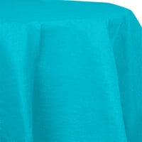 Creative Converting 923522 82" Bermuda Blue OctyRound Tissue / Poly Table Cover