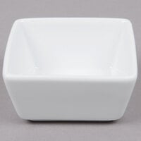 Libbey SL-44 Slate 4 oz. Ultra Bright White Square Porcelain Dipping Bowl - 36/Case
