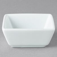 Libbey SL-3 Slate 2.75 oz. Ultra Bright White Square Porcelain Dipping Bowl - 36/Case