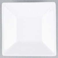 Libbey SL-31 Slate 5" Ultra Bright White Square Porcelain Saucer with Well Ring - 36/Case