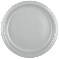 Creative Converting 50106B 10" Shimmering Silver Paper Plate - 24/Pack