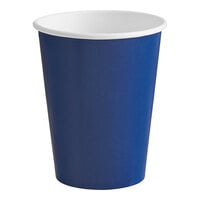 Creative Converting 561137B 9 oz. Navy Blue Poly Paper Hot / Cold Cup - 24/Pack