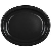Creative Converting 433260 12" x 10" Black Velvet Oval Paper Platter - 8/Pack
