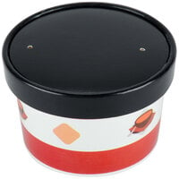 Choice 8 oz. Double Poly-Coated Paper Soup / Hot Food Cup with Black Vented Paper Lid - 250/Case