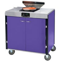Lakeside 2065P Creation Express Mobile Cooking Cart with 1 Induction Burner, 1 Filtration Unit, and Purple Laminate Finish - 22" x 34" x 40 1/2"