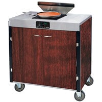 Lakeside 2065RM Creation Express Mobile Cooking Cart with 1 Induction Burner, 1 Filtration Unit, and Red Maple Laminate Finish - 22" x 34" x 40 1/2"