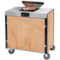 Lakeside 2065HRM Creation Express Mobile Cooking Cart with 1 Induction Burner, 1 Filtration Unit, and Hard Rock Maple Laminate Finish - 22" x 34" x 40 1/2"