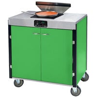 Lakeside 2065G Creation Express Mobile Cooking Cart with 1 Induction Burner, 1 Filtration Unit, and Green Laminate Finish - 22" x 34" x 40 1/2"