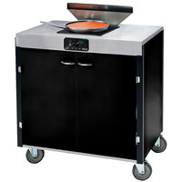 Lakeside 2065B Creation Express Mobile Cooking Cart with 1 Induction Burner, 1 Filtration Unit, and Black Laminate Finish - 22" x 34" x 40 1/2"