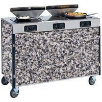 Lakeside 2085GS Creation Express Mobile Cooking Cart with 3 Induction Burners, 2 Filtration Units, and Gray Sand Laminate Finish - 22" x 48" x 40 1/2"