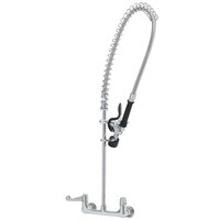 Equip by T&S 5PR-8W00-C Wall Mounted 31 1/2" High Pre-Rinse Faucet with 8" Adjustable Centers, Low Flow Spray Valve, 44" Hose, and 6" Wall Bracket
