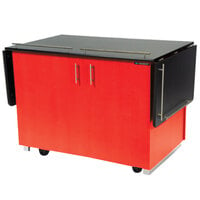 Lakeside 6850RD Mobile Breakout Dining Station with Red Laminate Finish - 83 1/2" x 30 1/2"