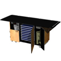 Lakeside 6855HRM Mobile Breakout Dining Station with Hard Rock Maple Laminate Finish - 95" x 30 1/2"