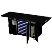 Lakeside 6855B Mobile Breakout Dining Station with Black Laminate Finish - 95" x 30 1/2"