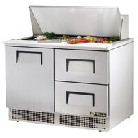 True TFP-48-18M-D-2 48 1/8" Mega Top Refrigerated Sandwich Prep Table with Door and Two Drawers