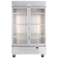 Beverage-Air RB49HC-1G 52" Vista Series Two Section Glass Door Reach-In Refrigerator - 49 Cu. Ft.