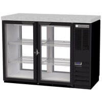 Beverage-Air BB48HC-1-G-PT-B-27 48" Black Counter Height Glass Door Pass Through Back Bar Refrigerator
