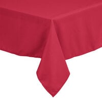 Intedge Rectangular Hot Pink 100% Polyester Hemmed Cloth Table Cover