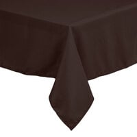 Intedge Rectangular Brown 100% Polyester Hemmed Cloth Table Cover