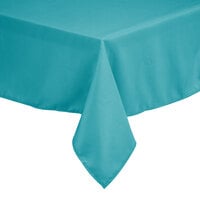 Intedge 45" x 54" Rectangular Teal 100% Polyester Hemmed Cloth Table Cover