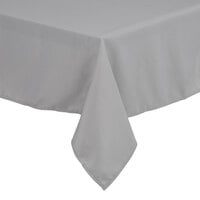 Intedge 45" x 54" Rectangular Gray 100% Polyester Hemmed Cloth Table Cover