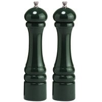 Chef Specialties 10802 Professional Series 10" Customizable Autumn Hues Forest Green Pepper Mill and Salt Mill Set