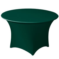 Snap Drape CN420R6630543 Contour Cover 66" Round Hunter Green Spandex Table Cover