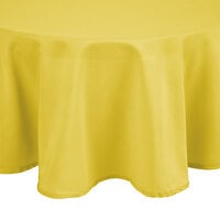 Intedge Round Yellow 100% Polyester Hemmed Cloth Table Cover
