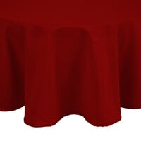 Intedge Round Red 100% Polyester Hemmed Cloth Table Cover