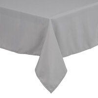 Intedge 64" x 110" Rectangular Gray 100% Polyester Hemmed Cloth Table Cover