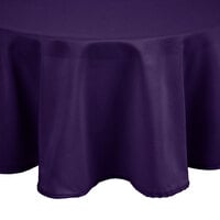 Intedge Round Purple 100% Polyester Hemmed Cloth Table Cover