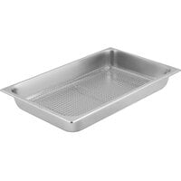 Choice Full Size 2 1/2 inch Deep Anti-Jam Stainless Steel Steam Table Pan / Hotel Pan with Footed Pan Grate - 24 Gauge
